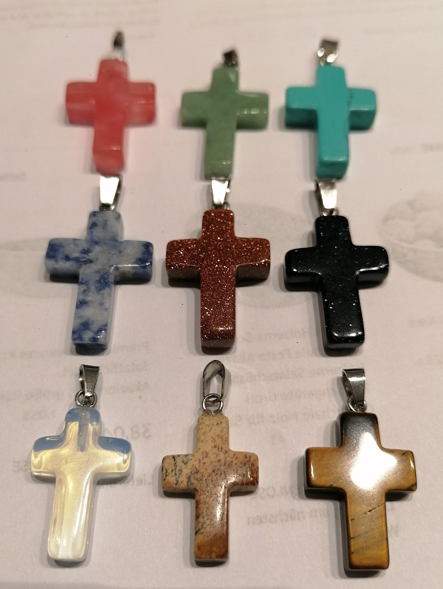 Anhänger Kreuz Edelstein