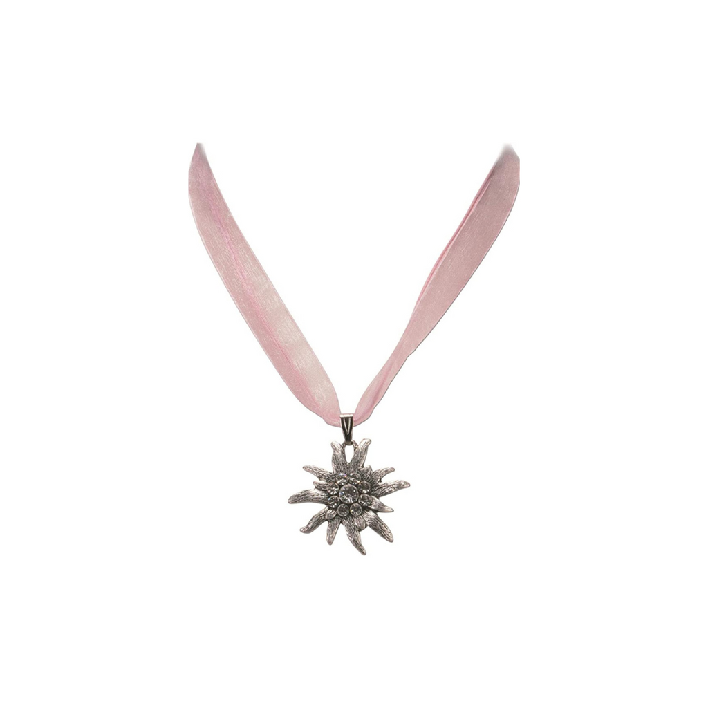 Halskette Edelweiß rosa Modeschmuck