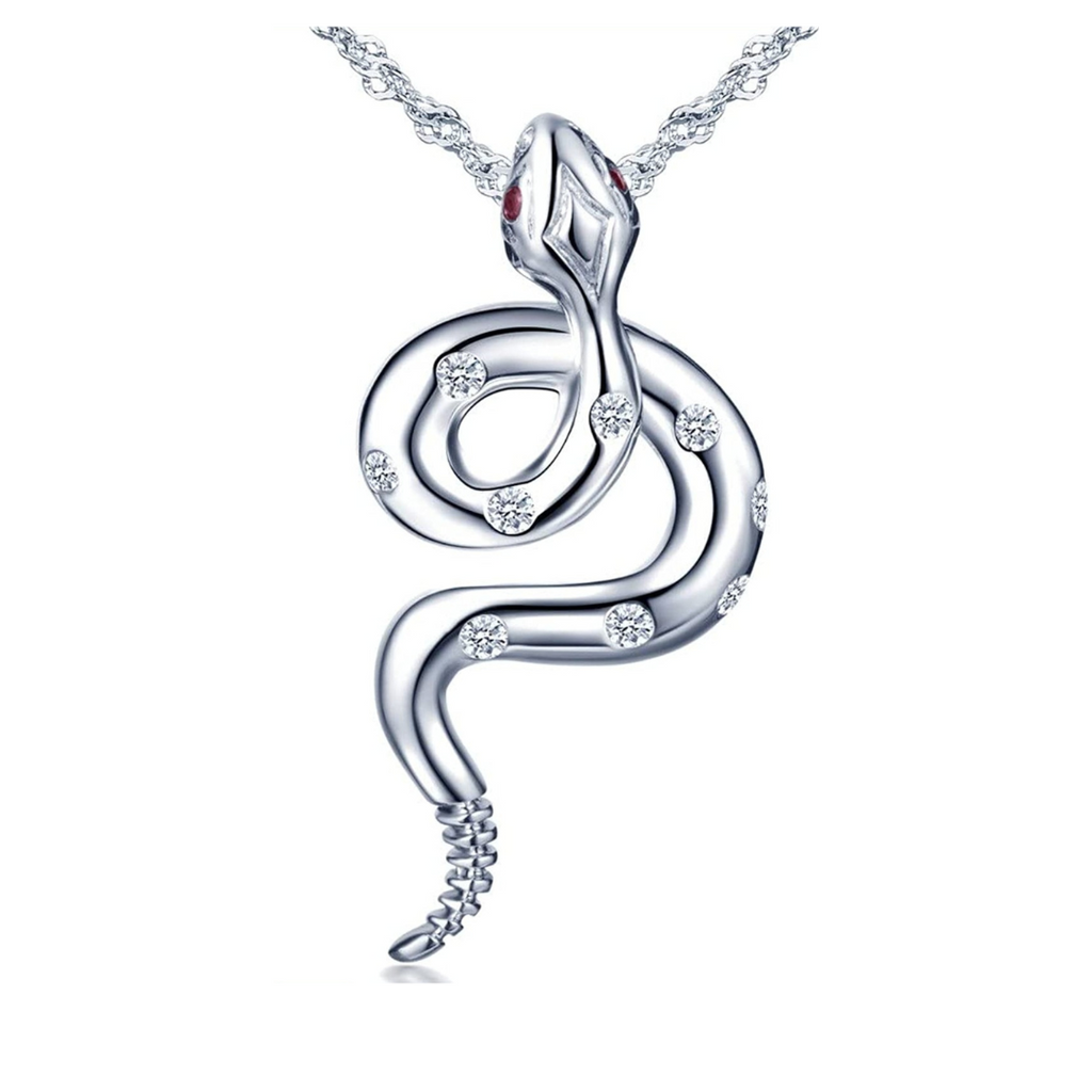 Halskette Schlange mit Zirkonia Echt Silber