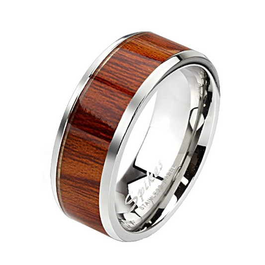 Ring Edelstahl mit Holz