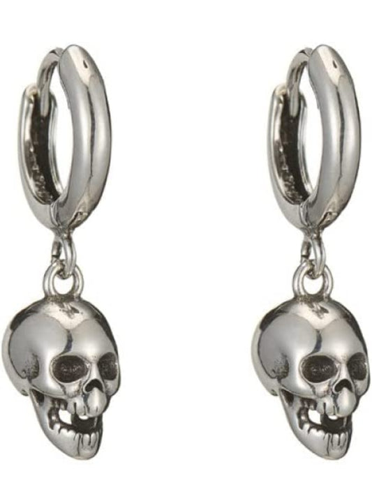 Ohrring Creole mit Totenkopf Echt Silber