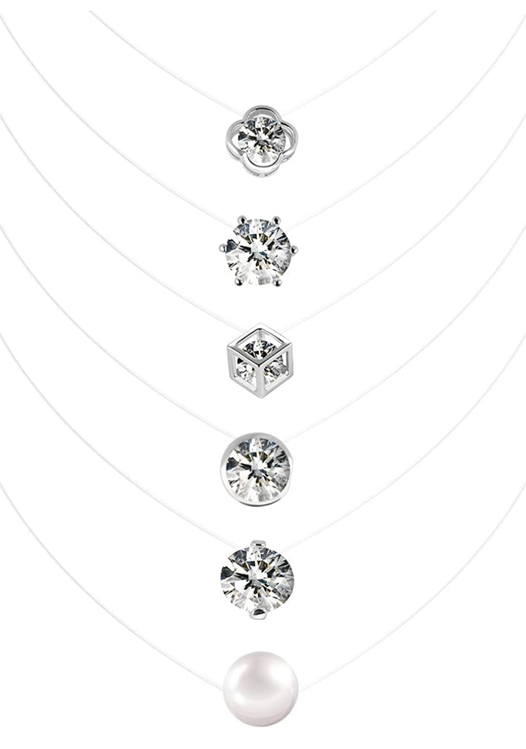 Halskette Nylon mit Anhänger, Modeschmuck