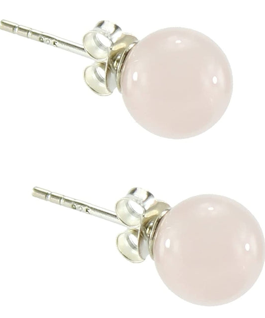 Ohrringe Rosenquarz 8mm