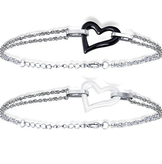 Armband Keramikherz Edelstahl