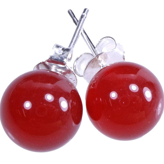 Ohrringe Ohrstecker Karneol Kugel 6mm Echt Silber