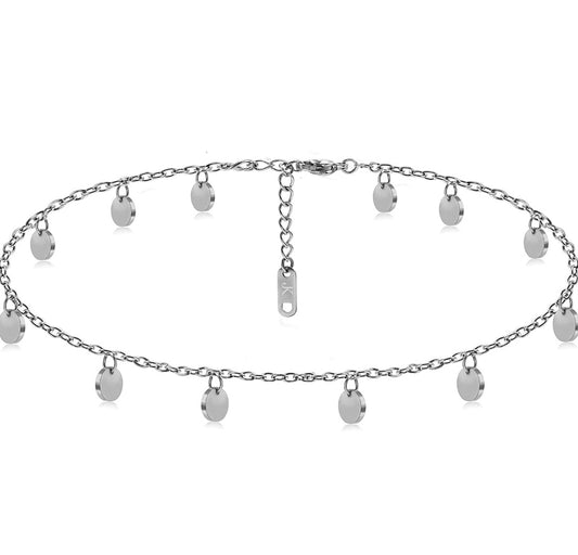 Fusskette Edelstahl mit Plättchen