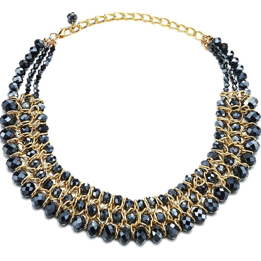 Halskette Choker Kristallperlen Modeschmuck