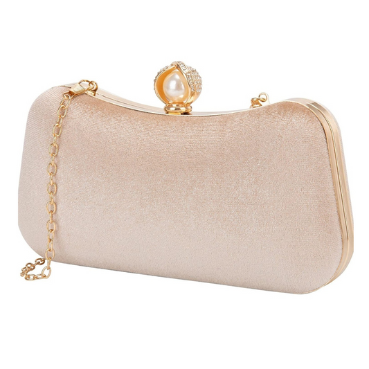 Tasche Abendtasche gold Perleverschluß